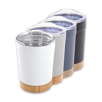Vakuumisolierter Edelstahlbecher mit Bambusboden unbedruckt