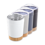 Vakuumisolierter Edelstahlbecher mit Bambusboden unbedruckt