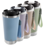 Vakuumisolierter Edelstahlbecher mit Trageschlaufe unbedruckt