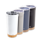 Vakuumisolierter XL-Edelstahlbecher mit Bambusboden unbedruckt