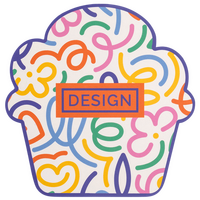 Visitenkarte Cupcake, 85 x 85 mm, 1-seitig, 4/0-farbig CMYK
