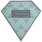 Visitenkarte Diamant, 85 x 85 mm, 1-seitig, 4/0-farbig CMYK