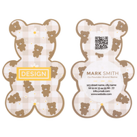 Visitenkarte Teddy, 55 x 85 mm, 2-seitig, 4/4-farbig CMYK