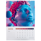 Wandkalender mit Drahtheftung inkl. Lochung, DIN A5, 28-seitig
