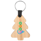 Tannanbaumanhänger aus Bambus vorne bedruckt