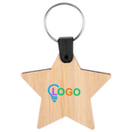 Sternanhänger aus Bambus vorne bedruckt
