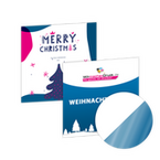 Weihnachtskarte 105 x 105 mm 4/4 farbig mit beidseitig partieller UV-Lackierung