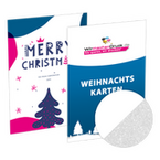 Weihnachtskarte DIN A5 4/4 farbig mit beidseitig partieller Glitzer-Lackierung