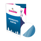Weihnachtskarte DIN A5 4-seiter 4/4 farbig mit beidseitig partieller UV-Lackierung