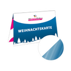 Weihnachtskarte DIN A5 quer 4-seiter 4/4 farbig mit beidseitig partieller UV-Lackierung