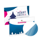 Weihnachtskarte DIN A6 quer 4/4 farbig mit beidseitig partieller UV-Lackierung