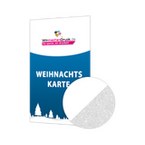 Weihnachtskarte DIN lang 4/4 farbig mit beidseitig partieller Glitzer-Lackierung