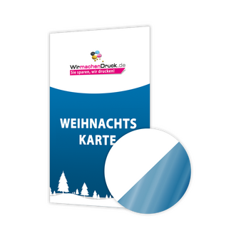 Weihnachtskarte DIN lang 4/4 farbig mit beidseitig partieller UV-Lackierung
