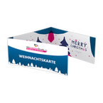 Weihnachtskarte DIN lang 6-seiter Wickelfalz 4/4 farbig mit beidseitig partieller UV-Lackierung