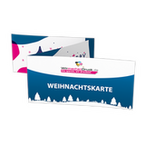 Weihnachtskarte DIN lang 6-seiter Zickzackfalz 4/4 farbig mit beidseitig partieller Glitzer-Lackierung
