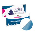 Weihnachtskarte DIN lang quer 4/4 farbig mit beidseitig partieller UV-Lackierung