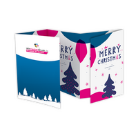 Weihnachtskarte, gefalzt auf DIN A6, vertikaler Sonderwickelfalz, 10-seitig