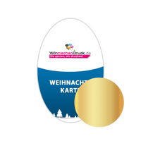 Weihnachtskarten Stanzform oval 14,5 x 9,5 cm (Osterei, Auge, ...) mit Heißfolienprägung Gold