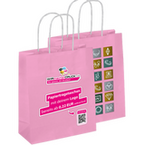 WmD-Imprint-Logo, einseitig farbig bedruckte Papiertragetasche in S mit Papierkordeln, 22 x 30 x 10 cm, 4/0-farbig