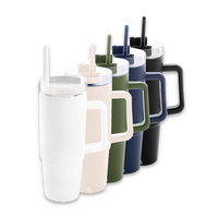 XL-Thermobecher mit Trinkdeckel und Trinkhalm unbedruckt