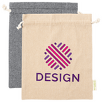 Zuziehbeutel aus recycelter Baumwolle, L