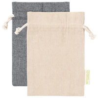 Zuziehbeutel aus recycelter Baumwolle, M, ohne Werbeanbringung