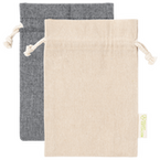 Zuziehbeutel aus recycelter Baumwolle, M, ohne Werbeanbringung