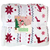 Zweilagige Fleecedecke aus RPET-Flanellfleece, 230 g/m², mit Weihnachtsmotiv