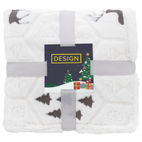 Zweilagige Fleecedecke aus RPET-Flanellfleece, 270 g/m², mit Wintermotiv