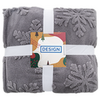 Zweilagige Fleecedecke aus RPET-Korallenfleece, 210 g/m², mit Schneeflockenmuster Zweilagige Fleecedecke aus RPET-Korallenfleece, 210 g/m², mit Schneeflockenmuster