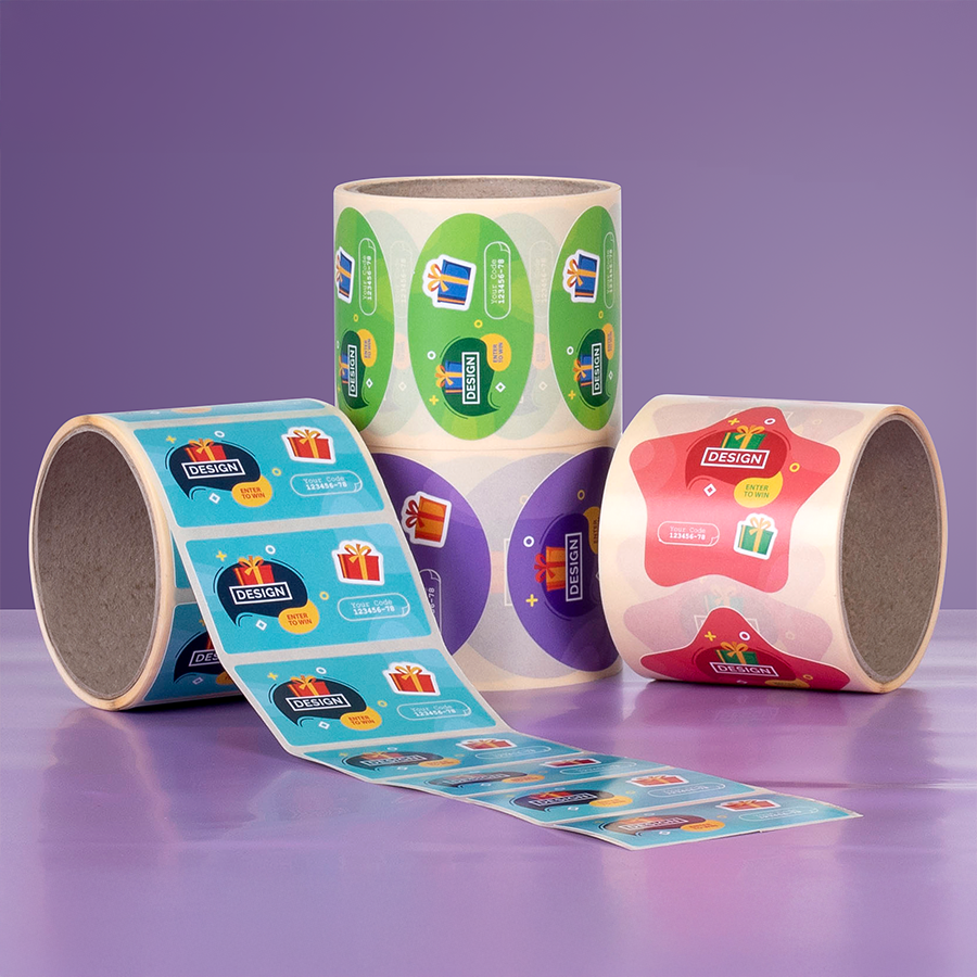 Individuelle Sandwich-Etiketten auf Rolle, in verschiedenen Formen