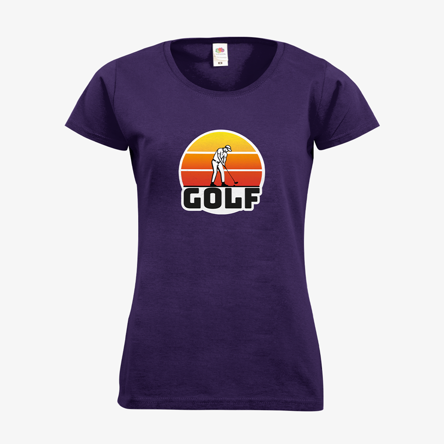 Basic-T-Shirt von Fruit of the Loom mit Golf-Standardmotiv, für Damen