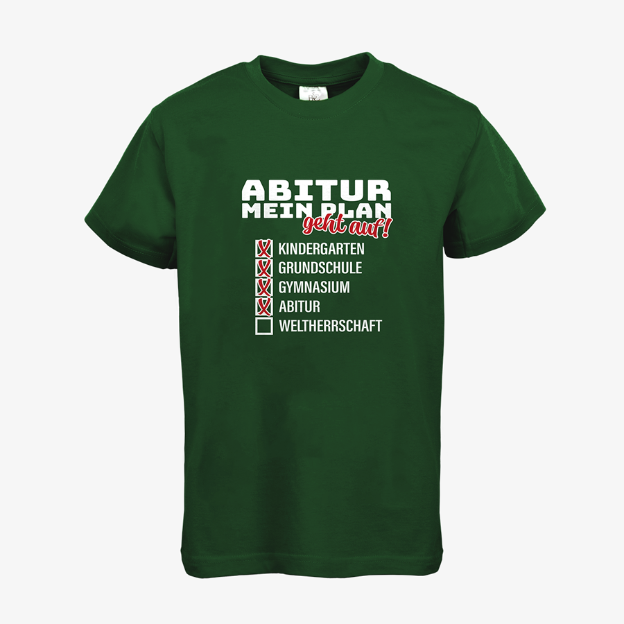 Basic-Kinder-T-Shirt von B&C Collection mit Abitur-Standardmotiv