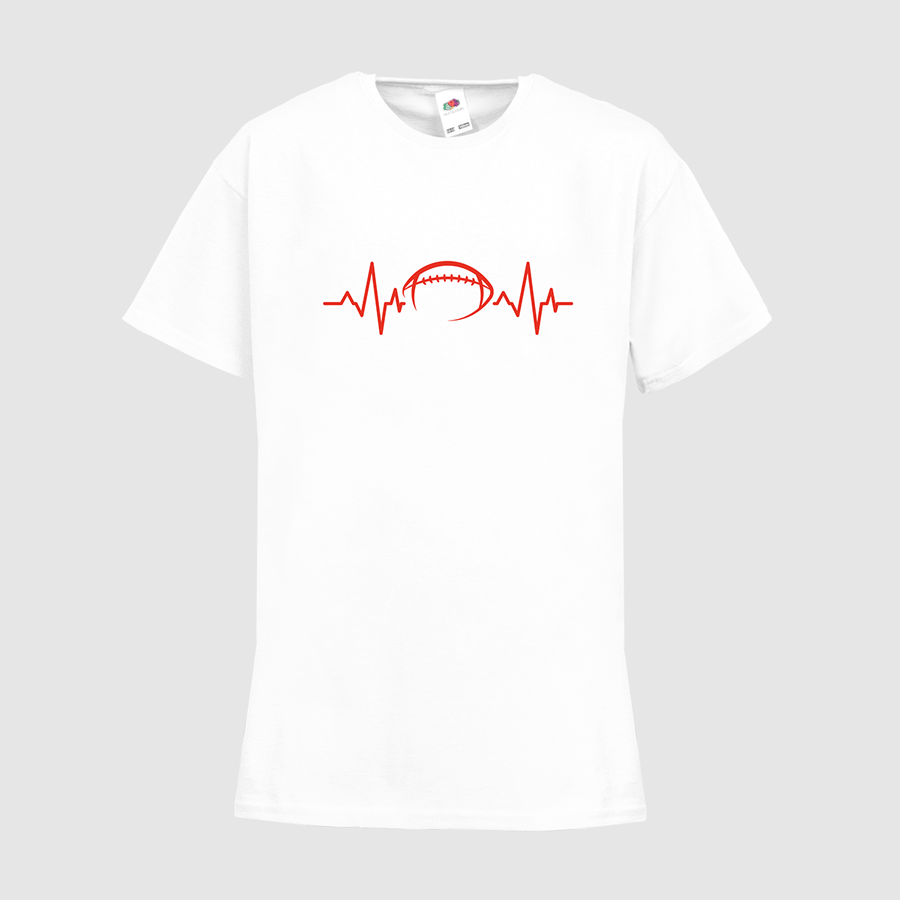 Weißes Budget-T-Shirt für Kinder mit American-Football-Motiv, von Fruit of the Loom