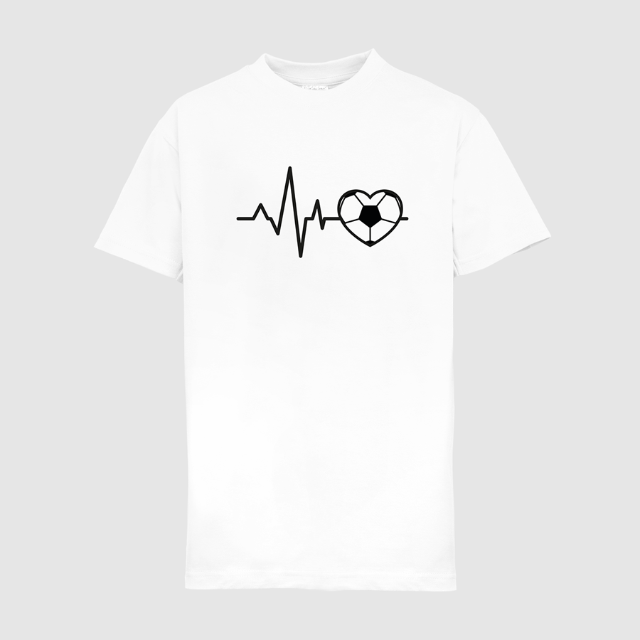 Premium-Kinder-T-Shirt in Weiß von B&C Collection, mit Fußball-Standardmotiv
