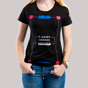 T-Shirt Damen Siebdruck Standard schwarz Vorderseite bedruckt