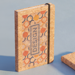 Notizbuch mit Kork-Cover und vollfarbigem Druck auf der Vorderseite