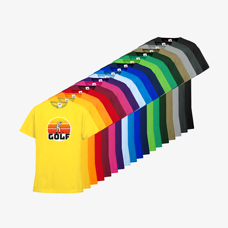 Budget-Kinder-T-Shirts von Fruit of the Loom in zahlreichen Farben mit Golf-Standardmotiv