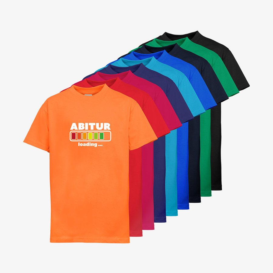 Premium-Kinder-T-Shirts von B&C Collection mit Abitur-Standardmotiv, in vielen Farben