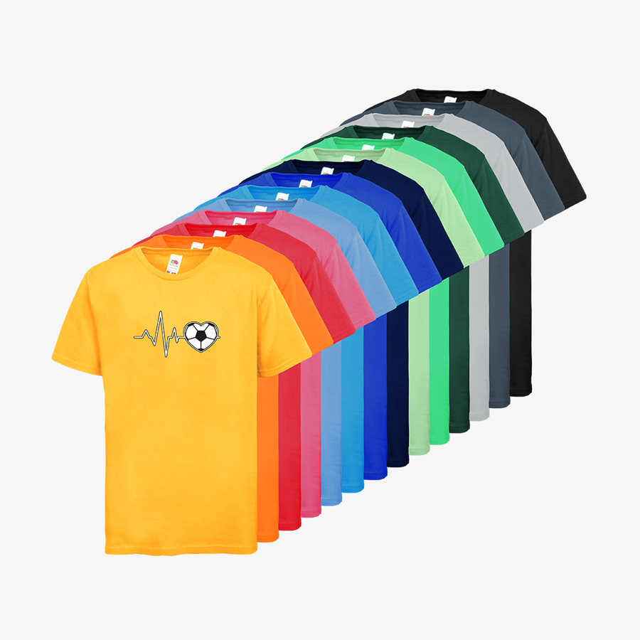 Premium-Kinder-T-Shirts von Fruit of the Loom in vielen Farben mit Fußball-Standardmotiv