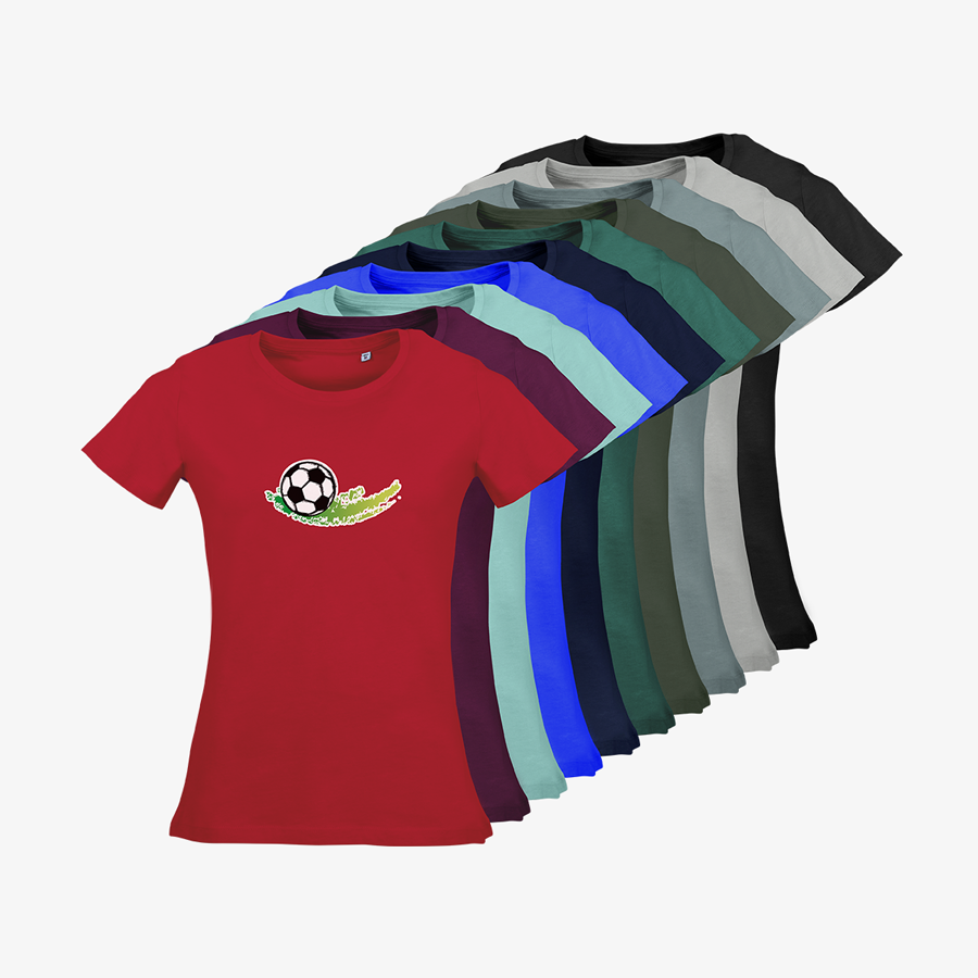 Organic-T-Shirts von Russell in vielen Farben, mit Fußball-Standardmotiv