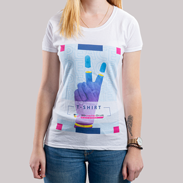 T-Shirt Damen Digitaldruck Budget weiß Vorderseite