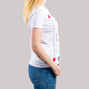 T-Shirt Damen Siebdruck Premium weiss Seitenansicht