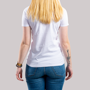 T-Shirt Damen Siebdruck Premium weiss Rückenansicht