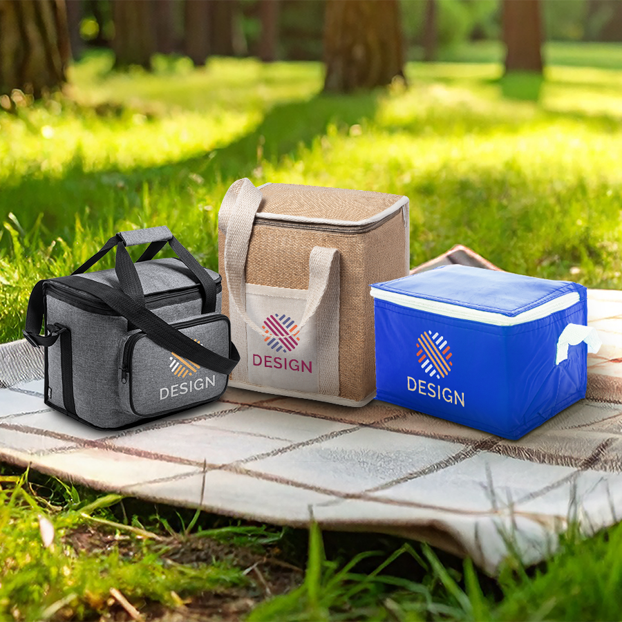 Individuell bedruckte Lunch-Kühltaschen aus unterschiedlichen Materialien