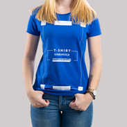 T-Shirt Damen Siebdruck Premium blau Vorderseite bedruckt