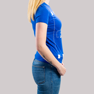 T-Shirt Damen Siebdruck Standard blau Seitenansicht
