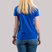 T-Shirt Damen Siebdruck Premium blau Rückenansicht