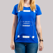 T-Shirt Damen Siebdruck Basic blau Vorderseite Rundhalsausschnitt