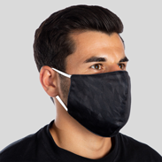 Schwarzer Fashion-Maske mit weißen Schlaufen